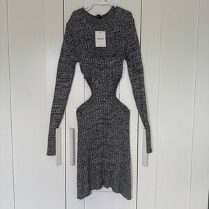 Forever 21 Charcoal Long Sleeve Dress
